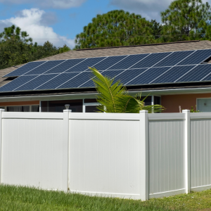 White vinyl fencing